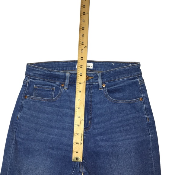 Loft Curvy Skinny Blue Distressed Hem Stretch Ankle Jeans - Women’s 6 - Picture 4 of 13